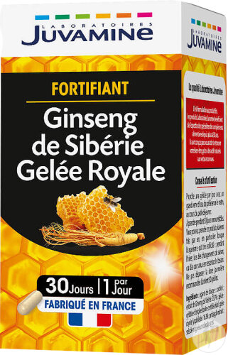 Juvamine Tonus Fortifiant Ginseng De Sibérie Gelée Royale 200mg Gélules 30