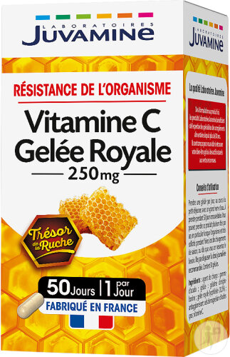 Juvamine Tonus Vitamine C Gelée Royale 250mg Résistance De L'Organisme 50 Gélules