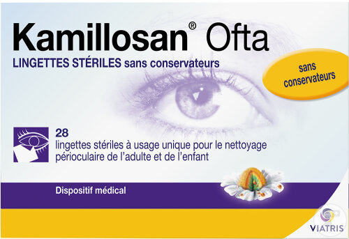 Kamillosan Ofta Pour Les Yeux Lingettes Stériles Sans Conservateur 28 Pièces