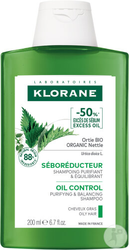 Klorane Ortie Bio Shampoing Séboréducteur Purifiant & Rééquilibrant Cheveux Gras 200ml