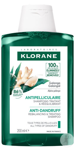 Klorane Galanga Shampoing Antipelliculaire Traitant & rééquilibrant Pellicules 200ml