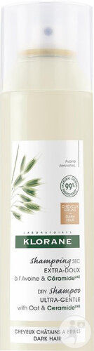 Klorane Shampoing Sec Extra-Doux Avoine Et Céramide Cheveux Châtains À Bruns Spray 150ml