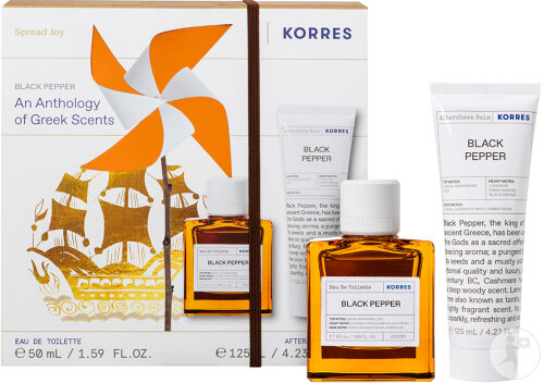Korres Coffret Black Pepper Eau De Toilette 50ml & Baume Après-Rasage 125ml
