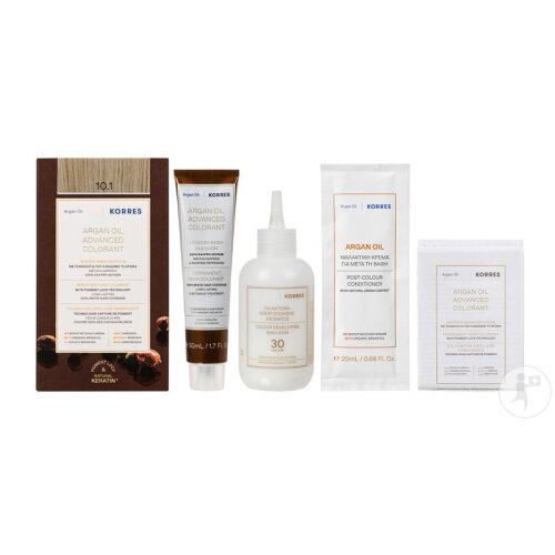 Korres Huile D'Argan Coloration Haute Performance 10.1 Blond Platine Cendré 1 Kit-2
