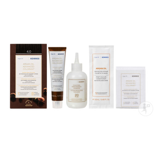 Korres Huile D'Argan Coloration Permanente Haute Performance 4.0 Châtain 1 Kit-2