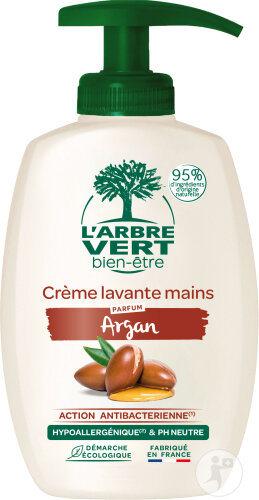 L’Arbre Vert Crème Lavante Mains Aux Extraits D'Argan Flacon Pompe 300ml