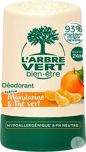 L’Arbre Vert Déodorant Bille Mandarine Et Thé Vert Roll-On 50ml