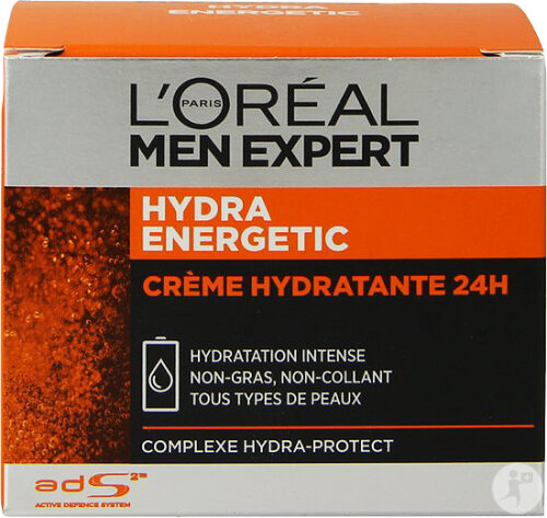 L'Oréal Paris Men Expert Hydra Intensive Crème Hydratante 24H Visage Peau Normale À Sèche 50ml