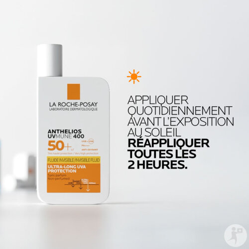 La Roche-Posay Anthelios UVMune 400 Fluide Solaire Invisible IP50+ Visage Sans Parfum 50ml-10