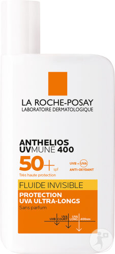 La Roche-Posay Anthelios UVMune 400 Fluide Solaire Invisible IP50+ Visage Sans Parfum 50ml