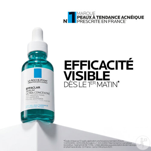 La Roche-Posay Effaclar Sérum Visage Anti-Imperfections Micro-Peeling Peaux Tendance Acnéique 30ml-3