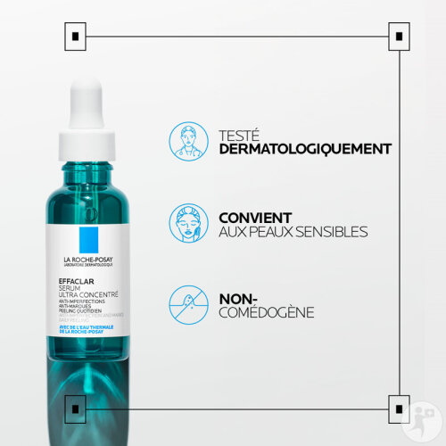 La Roche-Posay Effaclar Sérum Visage Anti-Imperfections Micro-Peeling Peaux Tendance Acnéique 30ml-10