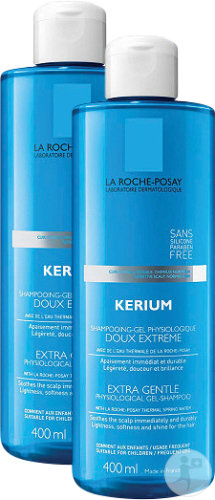 Pack De 2 La Roche-Posay Kerium Shampoing Doux Extrême 2x400ml Promo 2ème A -50%