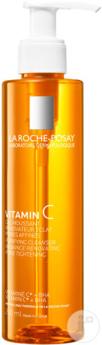 La Roche-Posay Pure Vitamine C Gel Moussant Rénovateur Éclat Pores Raffinés Flacon Pompe 200ml