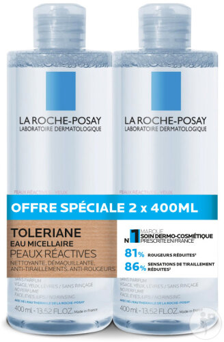 La Roche-Posay Toleriane Eau Micellaire Peaux Réactives 2x400ml