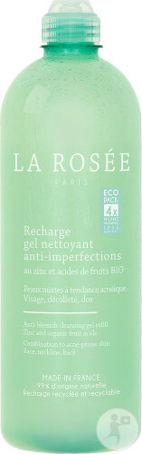 La Rosée Gel Nettoyant Anti-Imperfections Au Zinc Et Aux Acides De Fruits Bio Recharge 400ml