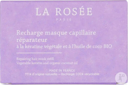 La Rosée Masque Capillaire Réparateur À La Kératine Végétale Et À L’Huile De Coco Bio Recharge 200g