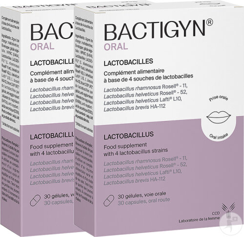 Laboratoire CCD Bactigyn Oral Lactobacilles 2x30 Gélules Promo Pack