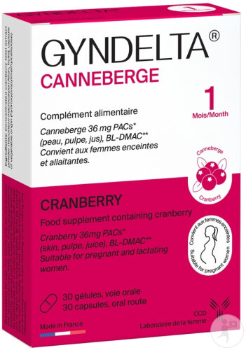 Laboratoire CCD Gyndelta Cranberry 36mg PACs Complément Alimentaire 30 Gélules