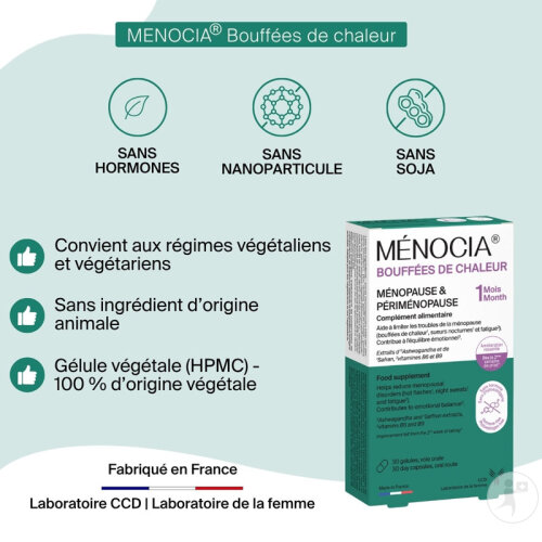 Laboratoire CCD Ménocia Bouffées De Chaleur 1 Mois 30 Gélules-4