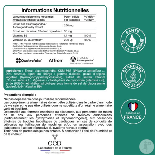 Laboratoire CCD Ménocia Bouffées De Chaleur 1 Mois 30 Gélules-6