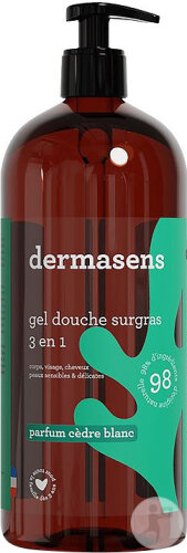 Laboratoire Marque VerteDermasens Gel Douche Surgras 3en1 Cèdre Blanc 1l