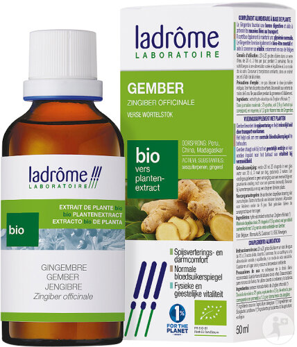 Ladrôme Extrait De Plante Fraîche Gingembre Bio Flacon 50ml