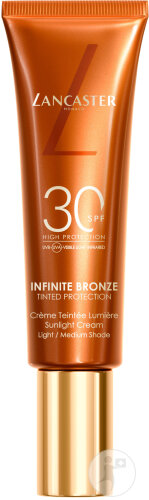 Lancaster Infinite Bronze Crème Solaire Protectrice Teintée IP30 Teinte Claire Moyenne Tube 50 ml
