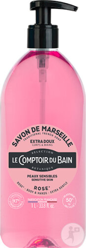 Le Comptoir Du Bain Savon Liquide Rose Flacon 1l