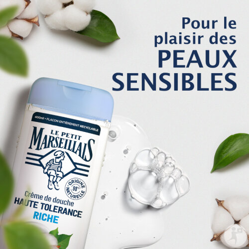 Le Petit Marseillais Crème De Douche Haute Tolérance Riche Fleur De Coton Toutes Peaux 400ml-2