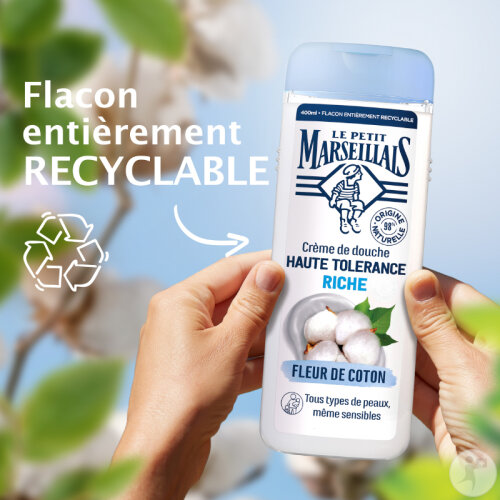 Le Petit Marseillais Crème De Douche Haute Tolérance Riche Fleur De Coton Toutes Peaux 400ml-5
