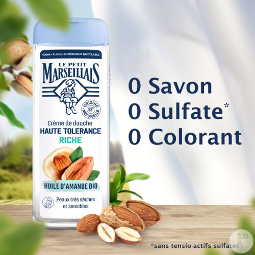 Le Petit Marseillais Crème De Douche Haute Tolérance Riche Huile D'Amande 400ml-3