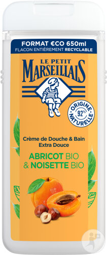 Le Petit Marseillais Douche & Bain Crème Extra Doux Abricot & Noisette Flacon 650ml