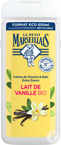 Le Petit Marseillais Douche & Bain Crème Extra Doux Lait De Vanille Flacon 650ml