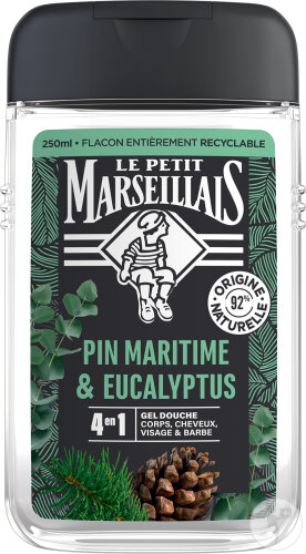Le Petit Marseillais Gel Douche Homme Pin Maritime Et Eucalyptus Corps Visage Cheveux Flacon 250ml