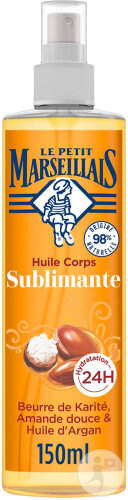 Le Petit Marseillais Huile Corps Sublimante Soin Corps Hydratation 24h Vaporisateur 150ml