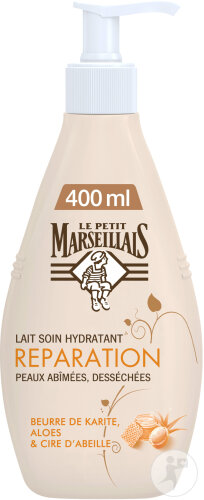 Le Petit Marseillais Lait Soin Hydratant Réparation Karité, Aloès & Cire D'Abeille Pompe 400ml