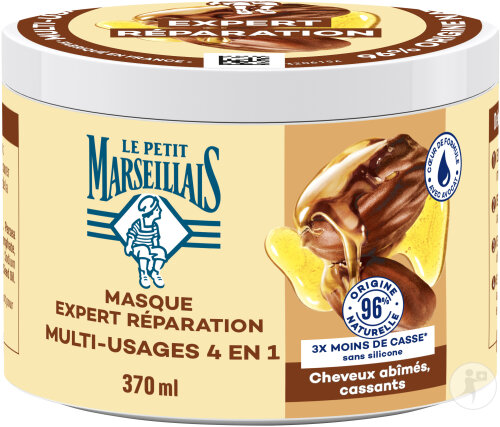 Le Petit Marseillais Masque 4en1 Expert Réparation Huile De Jojoba Bio Pot 370ml