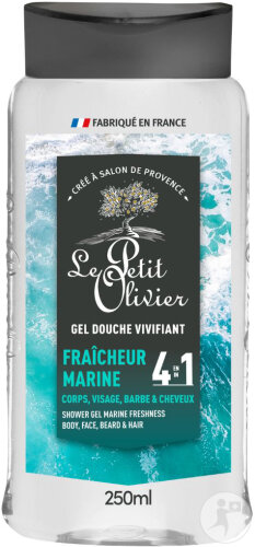 Le Petit Olivier Gel Douche Homme Fraîcheur Marine 4en1 250ml