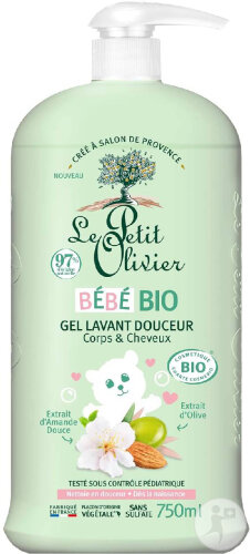 Le Petit Olivier Gel Lavant Douceur Corps Et Cheveux Bio Flacon Pompe 750ml