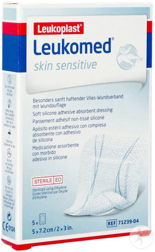 Leukomed Skin Sensitive 5cmx7,2cm 5 Pièces
