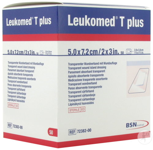 Bsn Medical Leukomed T Plus Pansement Absorbant Transparent Stérile 7,2cmx5cm Pièces 50 (7238200)
