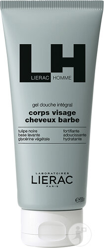 Lierac Homme Gel Douche Intégral Corps Visage Cheveux Barbe 200ml