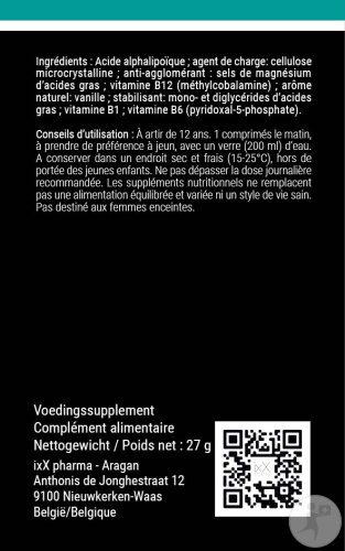 ixX Pharma LiponixX Système Nerveux Acide Alpha-Lipoïque & Vitamines B Actives 30 Comprimés-5