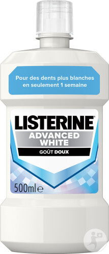 Listerine Advanced White Bain De Bouche Goût Doux Flacon 500ml