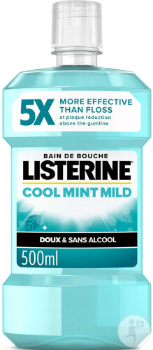 Listerine Cool Mint Bain De Bouche Menthe Fraîche Goût Doux Flacon 500ml