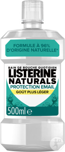 Listerine Naturals Bain De Bouche Protection Émail Flacon 500ml