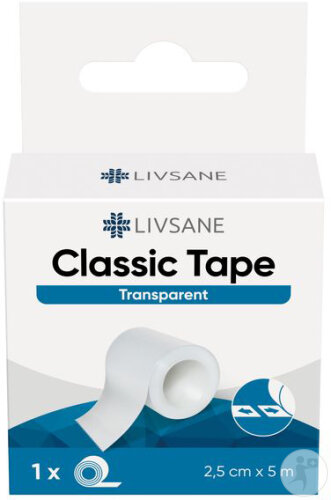 Livsane Classic Tape Transparent 2,5cmx5m 1 Pièce