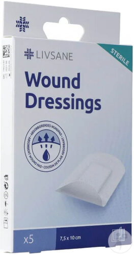 Livsane Sterile Wound Dressings 7,5x10cm 5 Pièces