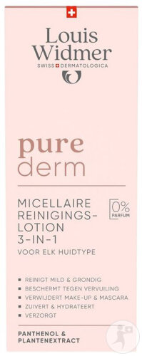 Louis Widmer Purederm Lotion Nettoyante Micellaire Sans Parfum Flacon 200ml